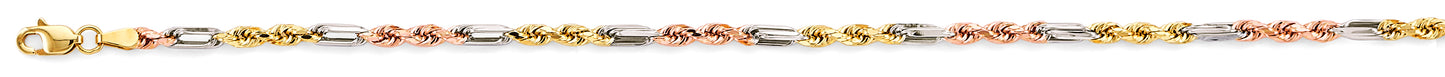 14K 3C 2.8mm Hollow Figaro Rope Chain