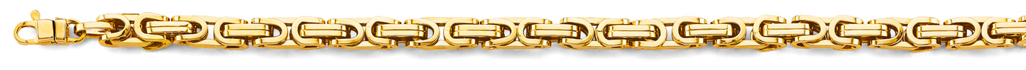 14KY 6.3mm Hollow Fancy Byzantine Chain