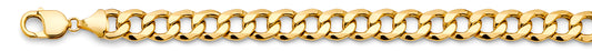 14KY 10.9mm Hollow Bevelled Curb Chain