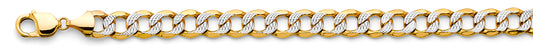 14K 2T 10.8mm Hollow Bevelled Curb WP Chain