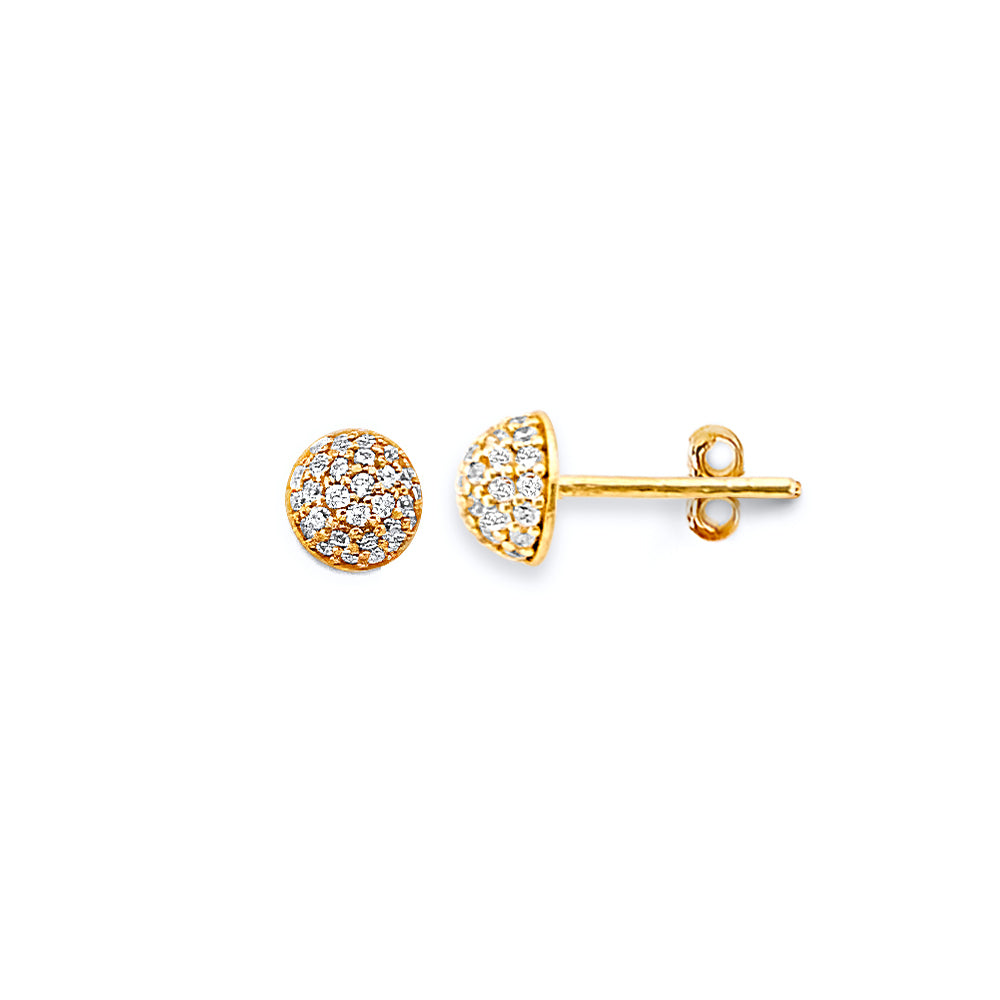 14KY Cluster CZ Push-Back Earrings
