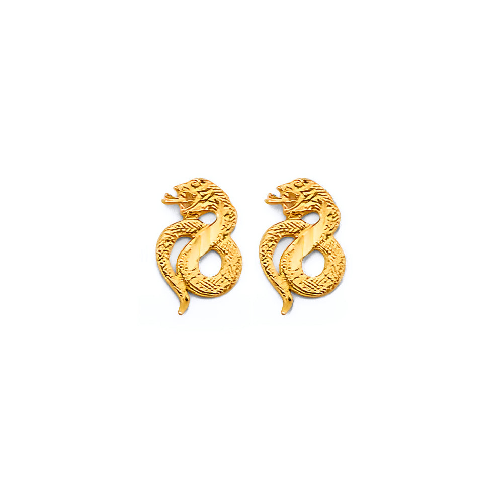 14KY Snake Push-Back Earrings