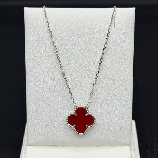 Red Clover Sterling Silver Necklace