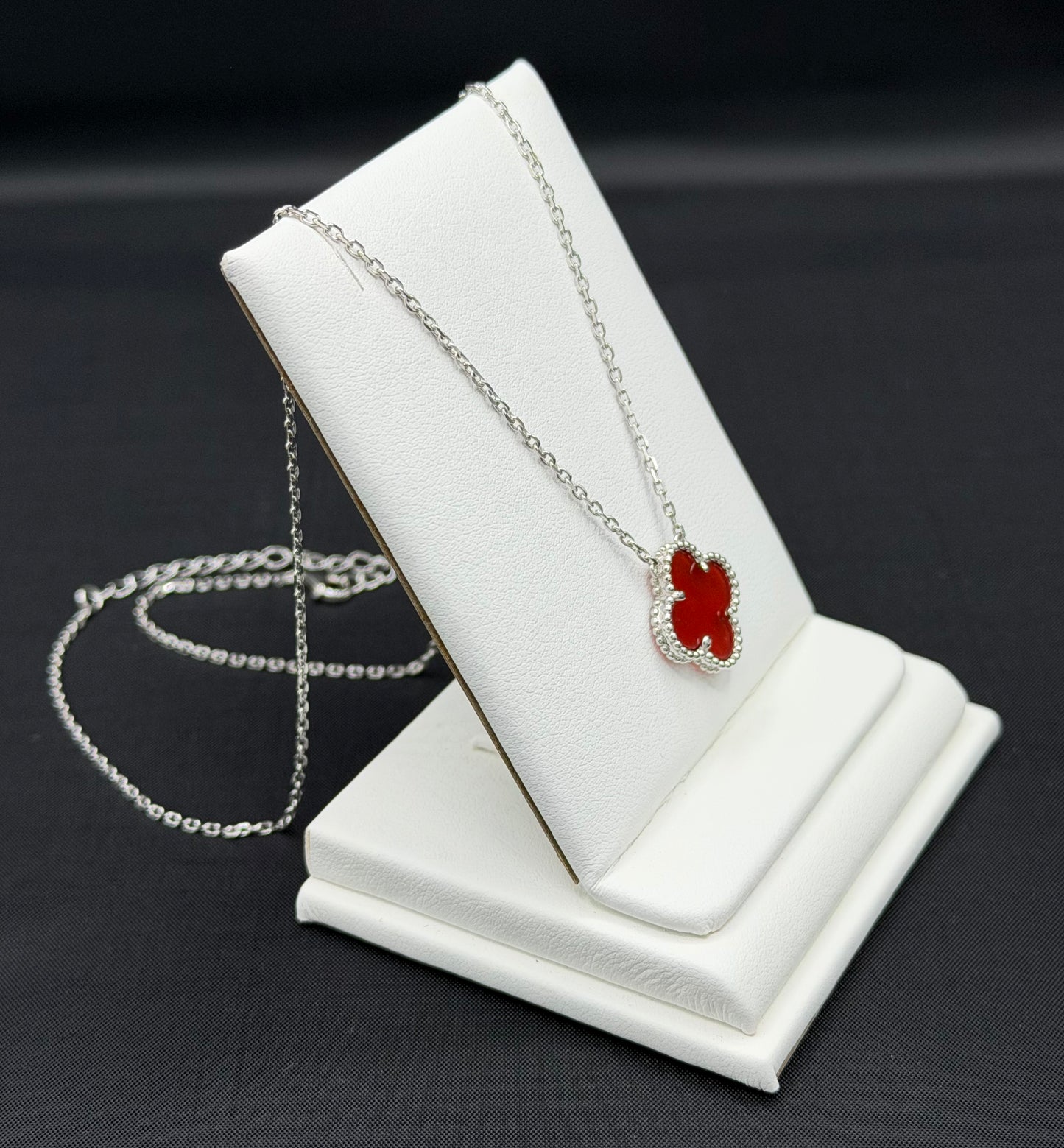 Red Clover Sterling Silver Necklace