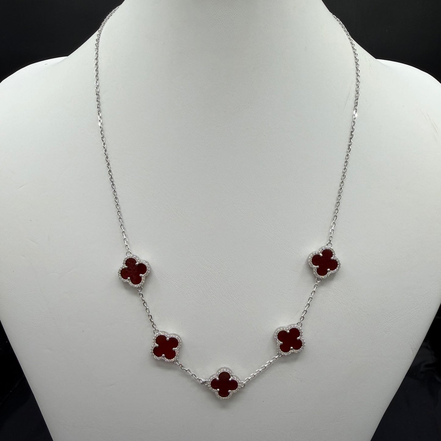 Red Clover Sterling Silver Necklace