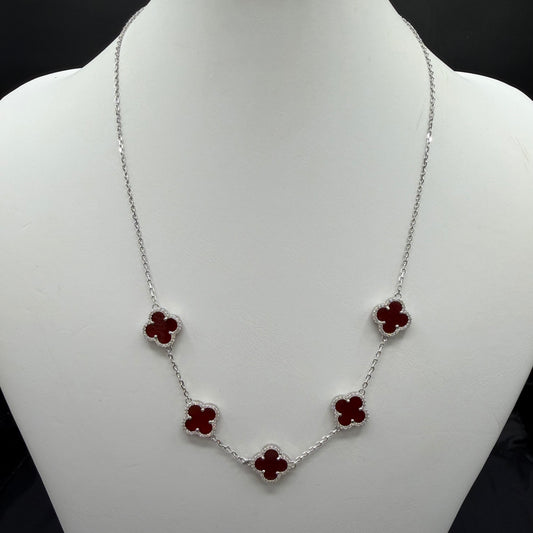 Red Clover Sterling Silver Necklace