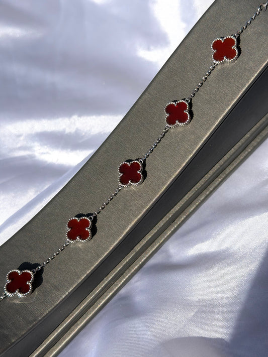 Red Clover Sterling Silver Bracelet