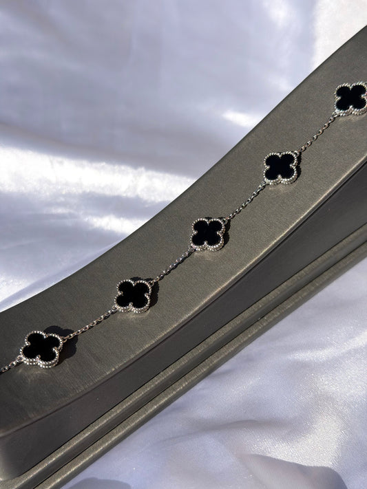 Black Clover Sterling Silver Bracelet