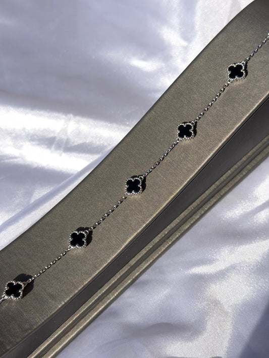 Black Clover Sterling Silver Bracelet
