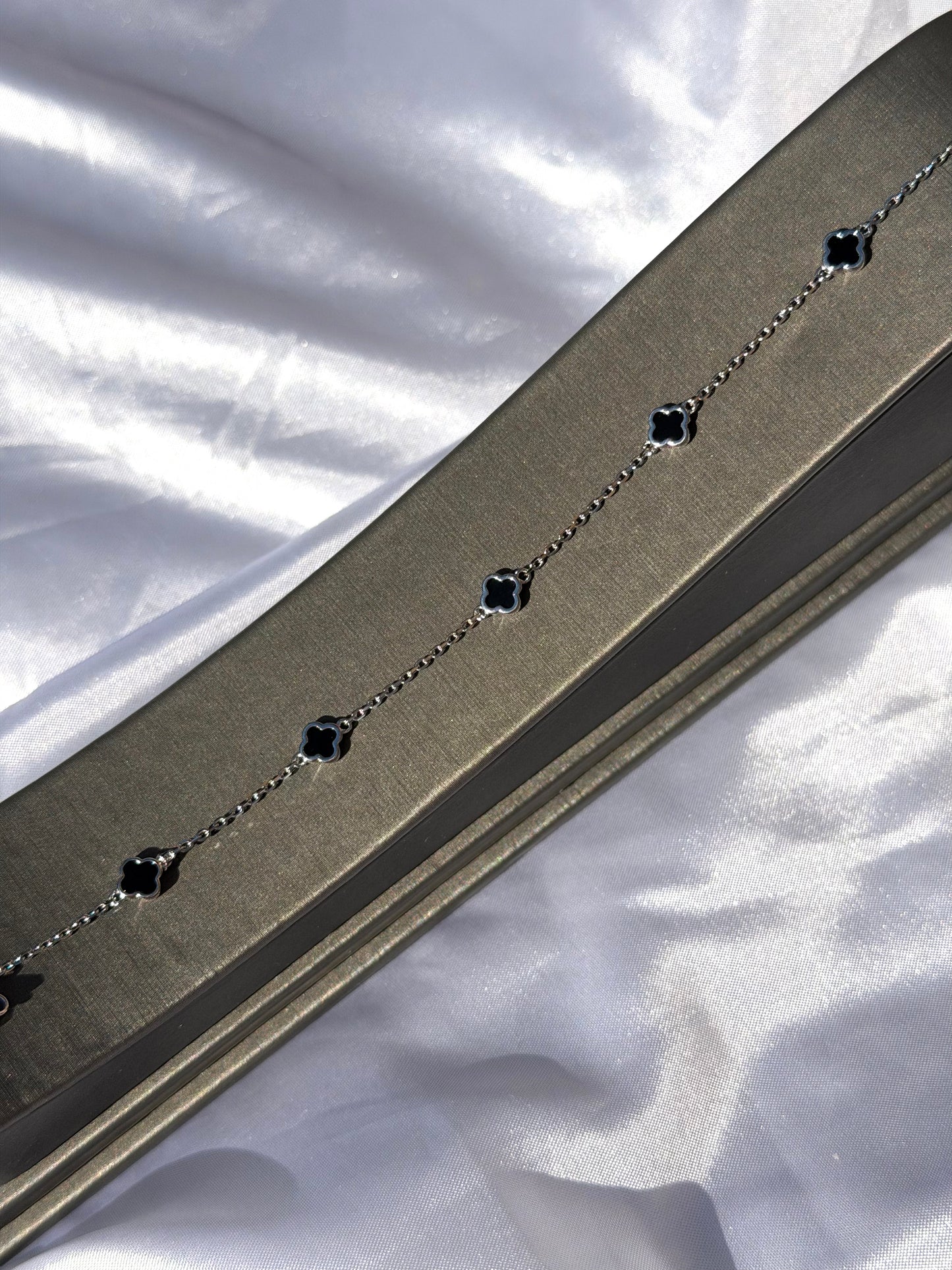 Black Clover Sterling Silver Bracelet