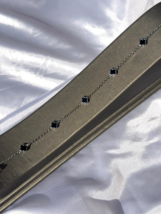 Black Clover Sterling Silver Bracelet
